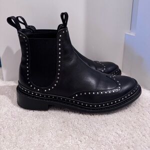 Rag and Bone studded leather Benson Chelsea wing tip boots
